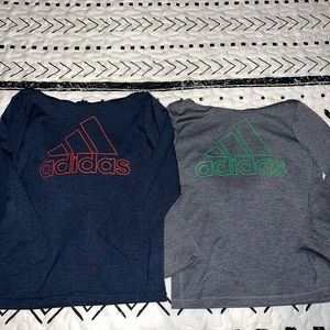 2 size 7 adidas hooded long sleeve shirts